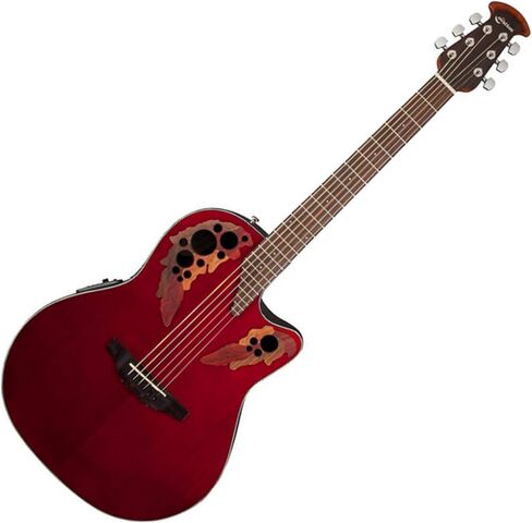 Ovation Celebrity Collection 6 String Acoustic-Electric Guitar, Left, Black (CE44L-5) in Saudi Arabia