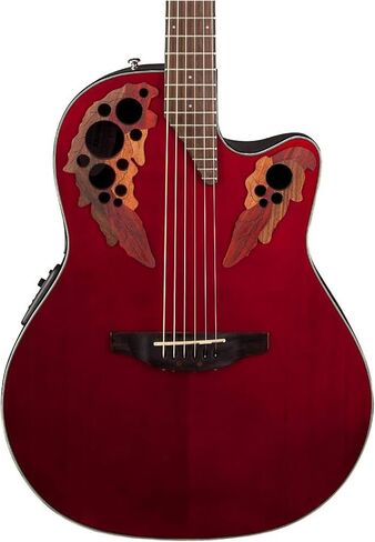 Ovation Celebrity Collection 6 String Acoustic-Electric Guitar, Left, Black (CE44L-5) in Saudi Arabia