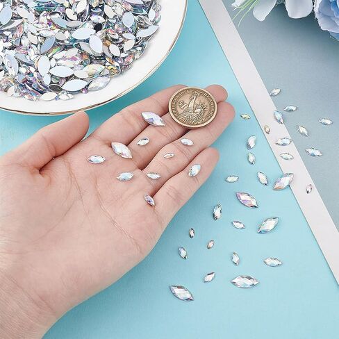 1200pcs 4 أحجام من الكريستال AB حصان حصان أحجار راين بريق Gems مسطحة الظهر ماركيز أحجار الحلق in Saudi Arabia