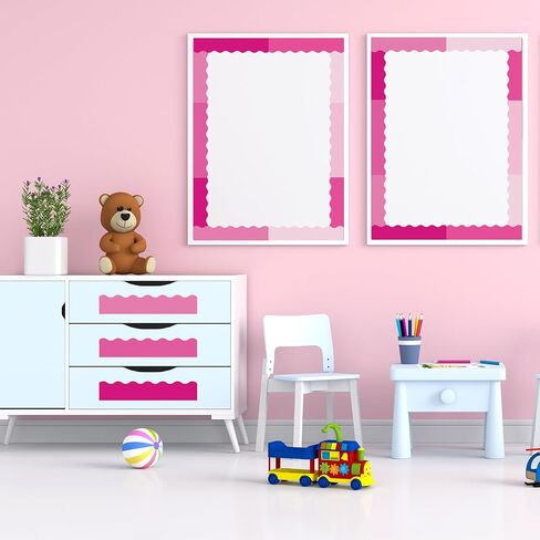 Qyeahkj 85 قدم Border Border Border 72 PCS Classroom Scalloped Eucalyptus proper board paper 6 scalloped Zalloped Trim Greenery Diy Supplies for Back to School Home Office Wall Decor in Saudi Arabia