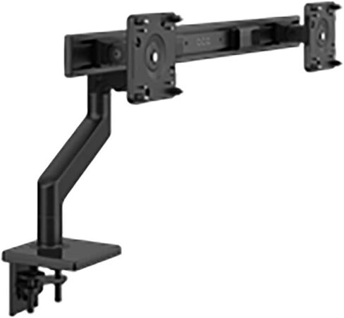 Humanscale M8.1 Monitor Arm with Crossbar | Single or Dual Monitor | 2 Piece Clamp Mount Base | Angled Link/Dynamic Link | Standard Black Vesa Bracket 100mm x 100mm (Polished Aluminum with White Trim) in Kuwait