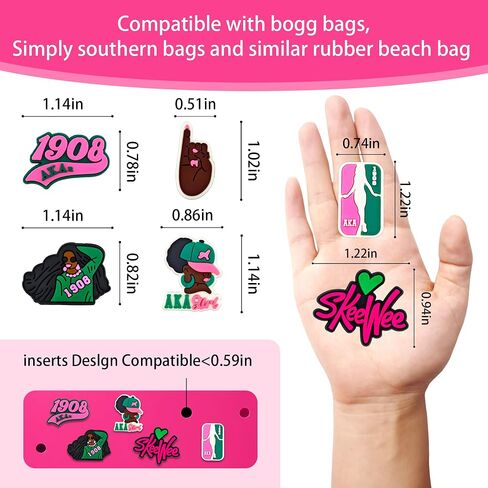 20Pcs Black Girl Charms for Bogg Bag Accessories Decoration for Simply Southern Totes Rubber Beach Tote Bag in Kuwait