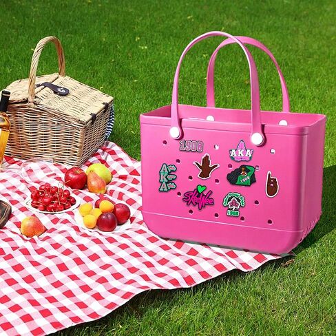 20Pcs Black Girl Charms for Bogg Bag Accessories Decoration for Simply Southern Totes Rubber Beach Tote Bag in Kuwait