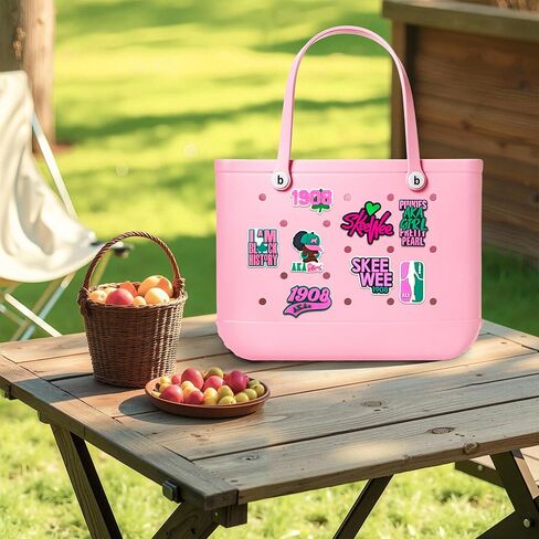 20Pcs Black Girl Charms for Bogg Bag Accessories Decoration for Simply Southern Totes Rubber Beach Tote Bag in Kuwait
