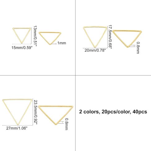 Olycraft 120pcs Open Bendant Pendant Charm Hollow Frame Flanks Blanks Triangle Carring Charms Triangle Brass Rings Open Open Morning Making Diy Jewelry UV Resin in Saudi Arabia