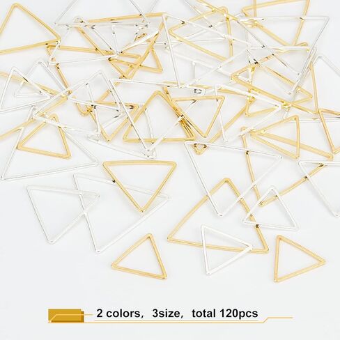 Olycraft 120pcs Open Bendant Pendant Charm Hollow Frame Flanks Blanks Triangle Carring Charms Triangle Brass Rings Open Open Morning Making Diy Jewelry UV Resin in Saudi Arabia