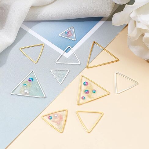 Olycraft 120pcs Open Bendant Pendant Charm Hollow Frame Flanks Blanks Triangle Carring Charms Triangle Brass Rings Open Open Morning Making Diy Jewelry UV Resin in Saudi Arabia