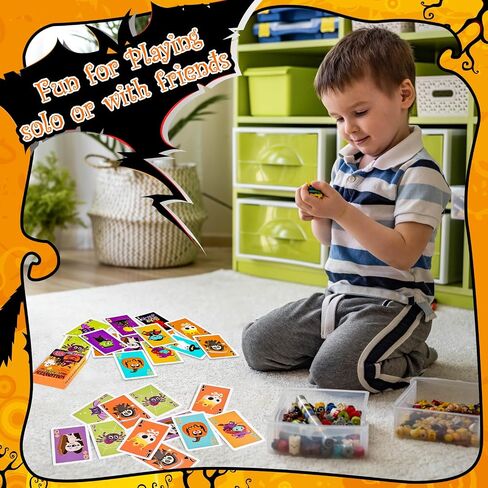 1 Deck 6 In1 Halloween Kids Card Games Go Fish Old Maid Slap Jack for Ages 4 and up Boys Girls Family Board Game Night Basket Stuffers Party Favor Gift Classroom Activity Supply 2-6 Players in Saudi Arabia