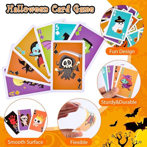 1 Deck 6 In1 Halloween Kids Card Games Go Fish Old Maid Slap Jack for Ages 4 and up Boys Girls Family Board Game Night Basket Stuffers Party Favor Gift Classroom Activity Supply 2-6 Players in Saudi Arabia