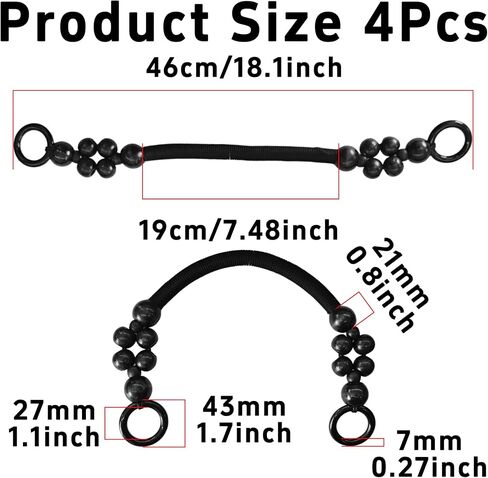 pson 4Pcs 18.1 Inch Wooden Beaded Bag Handles, Nylon Rope Purse Straps for DIY Crochet Bag, Beach Bag, Straw Bag, Handbag Making Supplies(Coffee) in Saudi Arabia