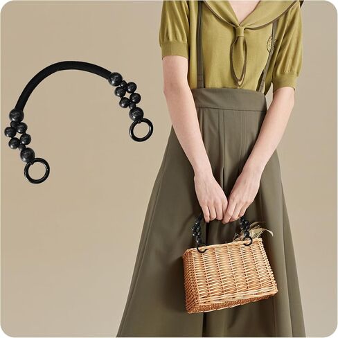 pson 4Pcs 18.1 Inch Wooden Beaded Bag Handles, Nylon Rope Purse Straps for DIY Crochet Bag, Beach Bag, Straw Bag, Handbag Making Supplies(Coffee) in Saudi Arabia