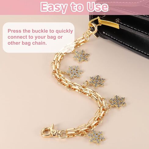 uxcell 1pcs 10 "حزام سلسلة موسع المحفظة ، سحر إكسسوارات حقيبة للنساء تعامل مع الديكور بديل مع قلادة الفراشة الزهور ، الأرجواني in Saudi Arabia