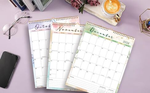 تقويم الحائط 2025-2026 ، التقويم المربوطة لولبية 18 شهرًا ، 14 "X11" تقويم الحائط من يوليو 2025 إلى ديسمبر 2026 ، مخطط شهري أكاديمي مع ورقة سميكة للتخطيط المنزلي والتنظيم in Kuwait