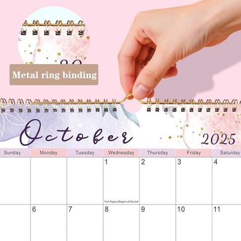 تقويم الحائط 2025-2026 ، التقويم المربوطة لولبية 18 شهرًا ، 14 "X11" تقويم الحائط من يوليو 2025 إلى ديسمبر 2026 ، مخطط شهري أكاديمي مع ورقة سميكة للتخطيط المنزلي والتنظيم in Kuwait