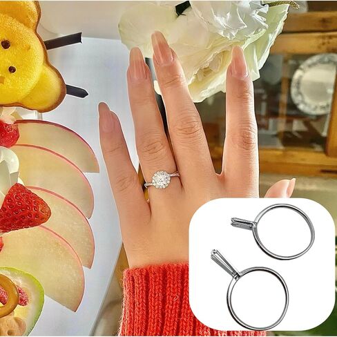 خاتم الزفاف ذو الحزمان أدوات محاكمة ذات أحجام-حلقة فضية فارغة مجموعة للمجوهرات وحامل شقوق الحجر والأحجار الكريمة ، مخلب ماس عاري آمن لسهولة العرض والخفقان in Saudi Arabia