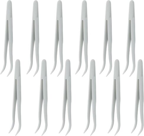 Cionyce Purple Plastic Tweezers ، 12pcs طرف عازف على ملاقط طويل 4.5 بوصة لمجوهرات DIY صنع الحرف اليدوية لتغذية الزواحف in Saudi Arabia