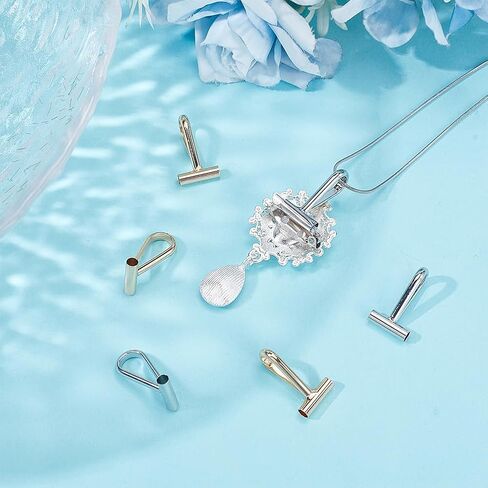 UNICRAFTALE 6Pcs 2 Colors Pin to Pendant Converters 15mm Metal Brooch Converters Convert Pin to Necklace Brooch Pendant Converters with 30-50Cm Silicone Tube for Necklace Jewelry Making Crafts in Saudi Arabia