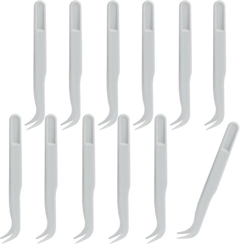 Cionyce Purple Plastic Tweezers ، 12pcs طرف عازف على ملاقط طويل 4.5 بوصة لمجوهرات DIY صنع الحرف اليدوية لتغذية الزواحف in Saudi Arabia