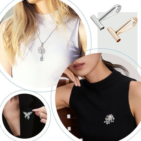 UNICRAFTALE 6Pcs 2 Colors Pin to Pendant Converters 15mm Metal Brooch Converters Convert Pin to Necklace Brooch Pendant Converters with 30-50Cm Silicone Tube for Necklace Jewelry Making Crafts in Saudi Arabia