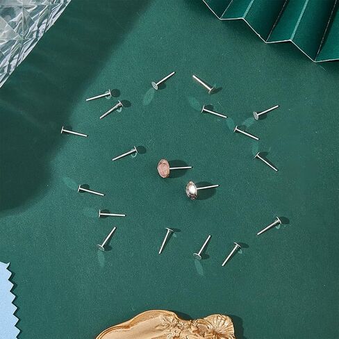 Dicosmetic 20pcs 925 Sterling Silver Earrings Posts Pad Flad Pad Staring Studs 4mm Silver Enring Pads Planks Planks Pin with Complision and Ear Cons For Making Jewelry ، pin: 0.8mm: in Saudi Arabia