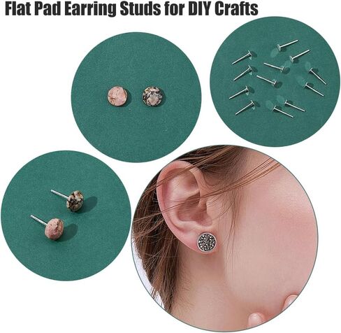 Dicosmetic 20pcs 925 Sterling Silver Earrings Posts Pad Flad Pad Staring Studs 4mm Silver Enring Pads Planks Planks Pin with Complision and Ear Cons For Making Jewelry ، pin: 0.8mm: in Saudi Arabia