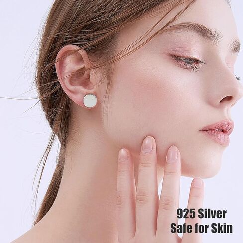 Dicosmetic 20pcs 925 Sterling Silver Earrings Posts Pad Flad Pad Staring Studs 4mm Silver Enring Pads Planks Planks Pin with Complision and Ear Cons For Making Jewelry ، pin: 0.8mm: in Saudi Arabia