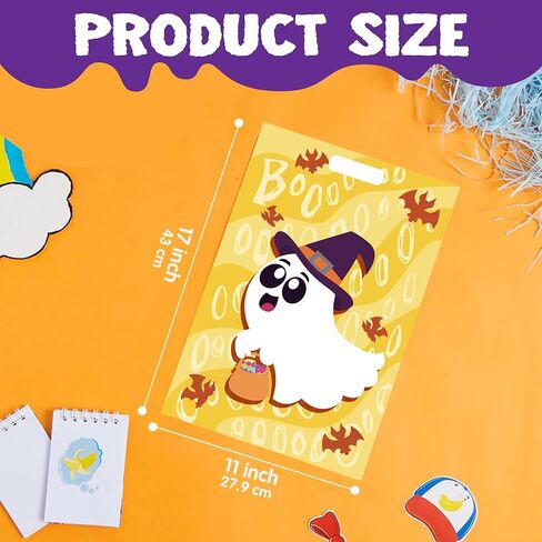 Joyin 72 PCS Halloween Goodie حقائب ، أكياس حلوى بلاستيكية في 6 تصاميم للأطفال وجبات خفيفة الحفلات ، خدعة أو حقيبة معالجة لوازم الحفلات ، وجوائز الوجبات الخفيفة. in Saudi Arabia