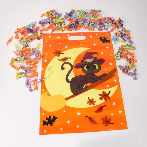 Joyin 72 PCS Halloween Goodie حقائب ، أكياس حلوى بلاستيكية في 6 تصاميم للأطفال وجبات خفيفة الحفلات ، خدعة أو حقيبة معالجة لوازم الحفلات ، وجوائز الوجبات الخفيفة. in Saudi Arabia