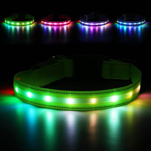 LED Cog Collar ، طوق الكلب الإضاءة ، USB قابلة للشحن - ألمع أضواء الكلاب للمشي الليلي ، 6 أوضاع ضوئية ، قابلة للتعديل لسلامة الكلاب (كبيرة ، أزرق ملكية) in Kuwait