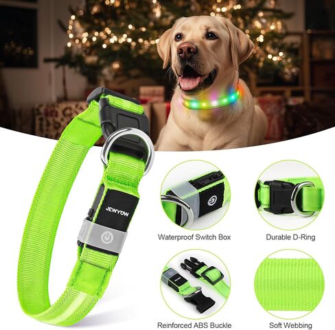 LED Cog Collar ، طوق الكلب الإضاءة ، USB قابلة للشحن - ألمع أضواء الكلاب للمشي الليلي ، 6 أوضاع ضوئية ، قابلة للتعديل لسلامة الكلاب (كبيرة ، أزرق ملكية) in Kuwait