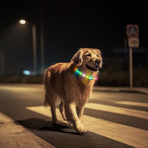 LED Cog Collar ، طوق الكلب الإضاءة ، USB قابلة للشحن - ألمع أضواء الكلاب للمشي الليلي ، 6 أوضاع ضوئية ، قابلة للتعديل لسلامة الكلاب (كبيرة ، أزرق ملكية) in Kuwait