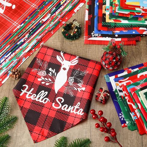 Sanwuta 180 قطعة عيد ميلاد الكلب Bandanas Bulk Xmas Dog Bibs Holiday Pet Assume Assime Christmas Triangle Dickf in Saudi Arabia