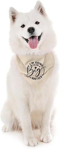 Big Brother Dog Bandana ، Beige Pet Dog Dicf Association ، إعلان الحمل الكشف عن الطفل ، وشاح Triangle Pet Dogs ، وحيوانات الحيوانات الأليفة للكلاب الصغيرة المتوسطة in Kuwait