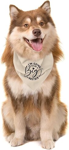 Big Brother Dog Bandana ، Beige Pet Dog Dicf Association ، إعلان الحمل الكشف عن الطفل ، وشاح Triangle Pet Dogs ، وحيوانات الحيوانات الأليفة للكلاب الصغيرة المتوسطة in Kuwait