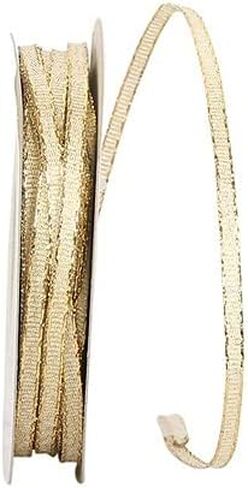 Reliant Ribbon Glimmer Wired Edge Ribbon, 1/8 Inch X 25 Yards, Gold in Saudi Arabia