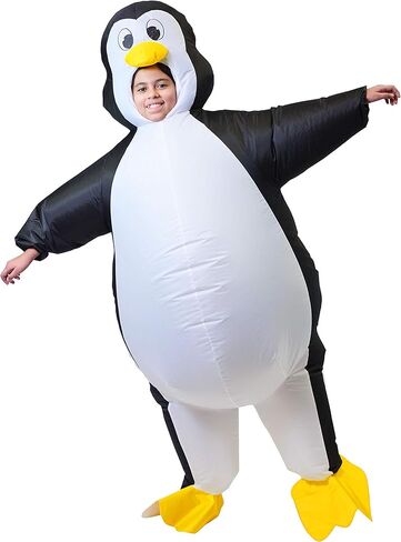 Spooktacular Creations Kids Penguin Inflatable Costume Penguin Air Blow-up Deluxe Halloween Costume Themed Cosplay Parties - Child (7-10 Yrs) in Saudi Arabia