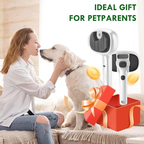 Pet Steam Brush for Cat and Dog,4-in-1 Grooming Tool with 2 Water Spray,Cat Hair Brush for Long & Short Haired Pets,Dog Brush for Shedding Easy to Clean in Kuwait