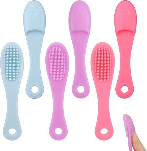 6pcs Cat Cat Chin Brushes ، 2025 New Soft Silicone Cleaner Pet Finger Finger -Frush Cats Chin Scrubber Brush Combs في تصميم محسّن للكلاب الأليفة التي تواجه تنظيف الاستمالة in Saudi Arabia