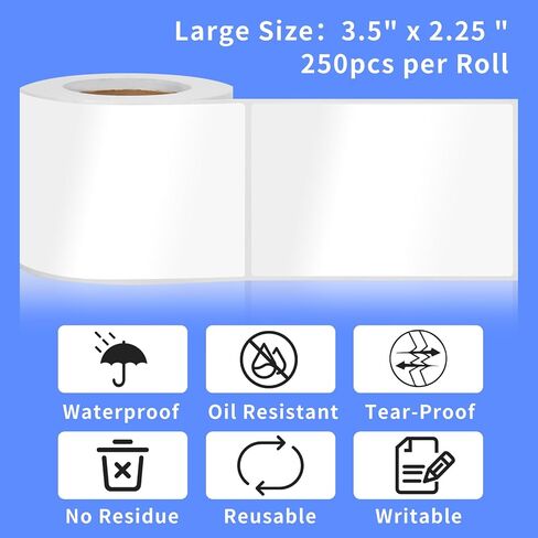 250pcs 3.5 x 2.25 Inch Blank Name Tag Stickers for Classroom, Removable Freezer Labels for Storage Bins Jars Food Containers Box Easy Peel Off Tear Resistant No Residue Moving Labels to Write On in Kuwait