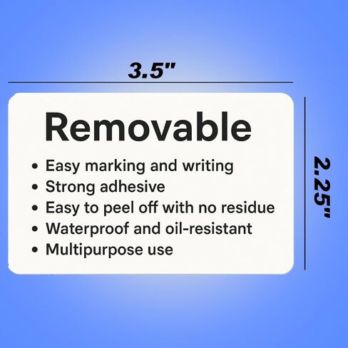 250pcs 3.5 x 2.25 Inch Blank Name Tag Stickers for Classroom, Removable Freezer Labels for Storage Bins Jars Food Containers Box Easy Peel Off Tear Resistant No Residue Moving Labels to Write On in Kuwait