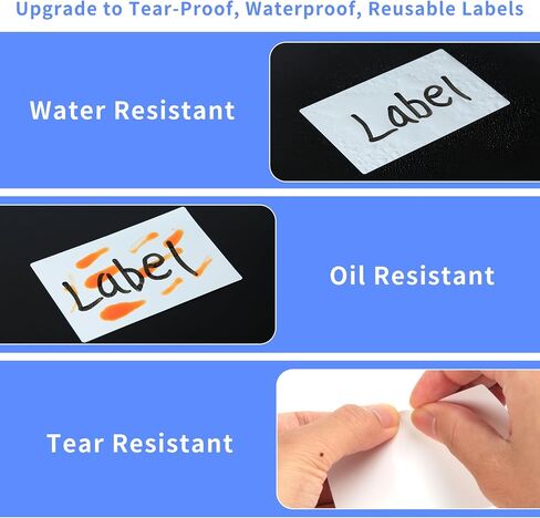250pcs 3.5 x 2.25 Inch Blank Name Tag Stickers for Classroom, Removable Freezer Labels for Storage Bins Jars Food Containers Box Easy Peel Off Tear Resistant No Residue Moving Labels to Write On in Kuwait