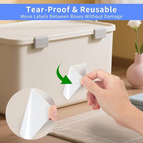 250pcs 3.5 x 2.25 Inch Blank Name Tag Stickers for Classroom, Removable Freezer Labels for Storage Bins Jars Food Containers Box Easy Peel Off Tear Resistant No Residue Moving Labels to Write On in Kuwait