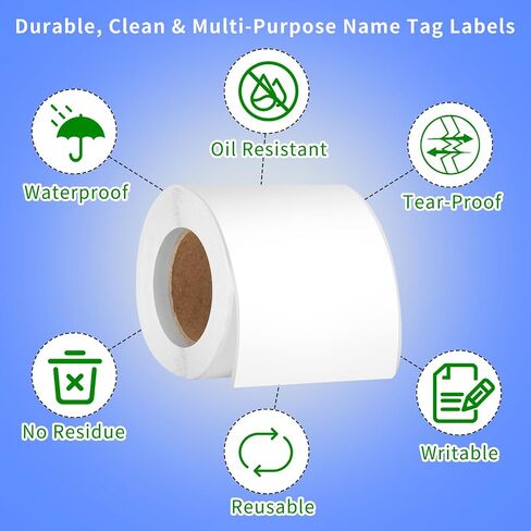 250pcs 3.5 x 2.25 Inch Blank Name Tag Stickers for Classroom, Removable Freezer Labels for Storage Bins Jars Food Containers Box Easy Peel Off Tear Resistant No Residue Moving Labels to Write On in Kuwait