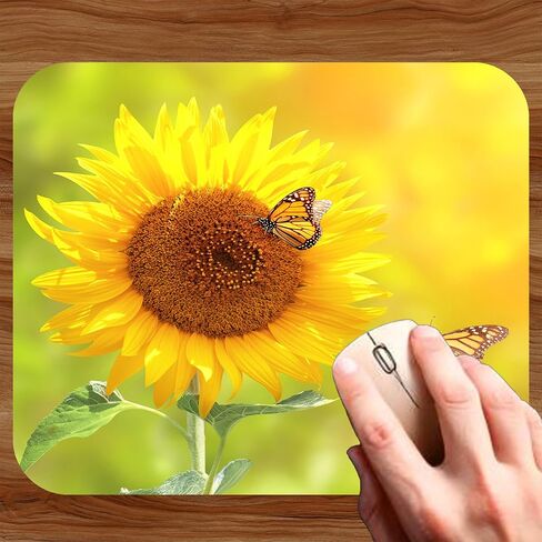 Floral Pattern Flower Mouse Pad Mat Mousepad for Desk Computer Laptop PC Gaming Home or Office Gift for Her Flowers (Sunflower MP99) in Kuwait