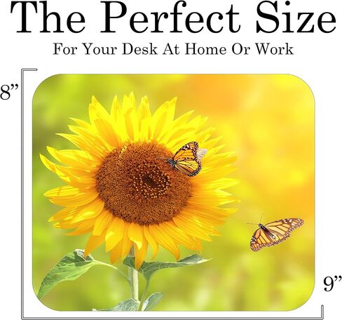 Floral Pattern Flower Mouse Pad Mat Mousepad for Desk Computer Laptop PC Gaming Home or Office Gift for Her Flowers (Sunflower MP99) in Kuwait