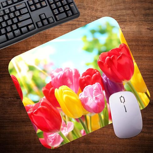 Floral Pattern Flower Mouse Pad Mat Mousepad for Desk Computer Laptop PC Gaming Home or Office Gift for Her Flowers (Sunflower MP99) in Kuwait