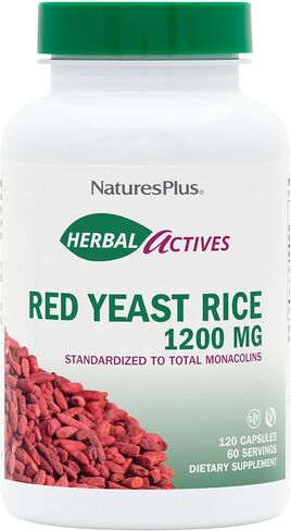 NaturesPlus Herbal Actives Red Yeast Rice - 120 Vegetarian Capsules, Pack of 2 - Maximum Potency Herbal Supplement - Gluten Free - 240 Total Servings in Saudi Arabia