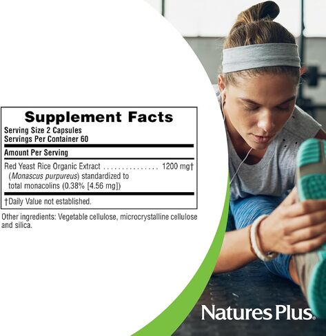 NaturesPlus Herbal Actives Red Yeast Rice - 120 Vegetarian Capsules, Pack of 2 - Maximum Potency Herbal Supplement - Gluten Free - 240 Total Servings in Saudi Arabia