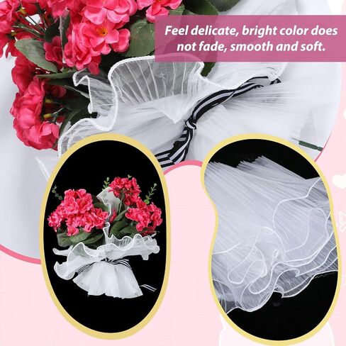 4 Yards Flower Wrapping Mesh Paper, Flower Wrapping Paper Wrinkled Wavy Net Yarn Bouquet Papers Bouquets Floral Packaging Mesh for Bouquet Wedding Anniversary DIY Flowers Shop(Black) in Saudi Arabia