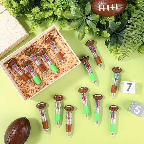 15 PCS Football Party Favors Football Smile Multicolor Pare Pens قابلة للسحب 4 في 1 لصالح طلاب الحفلات الرياضية المدرسية المكتبية in Saudi Arabia